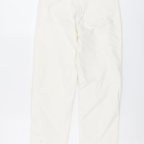 Stradivarius Womens Beige Cotton Straight Jeans Size 6 L25 in Regular Button