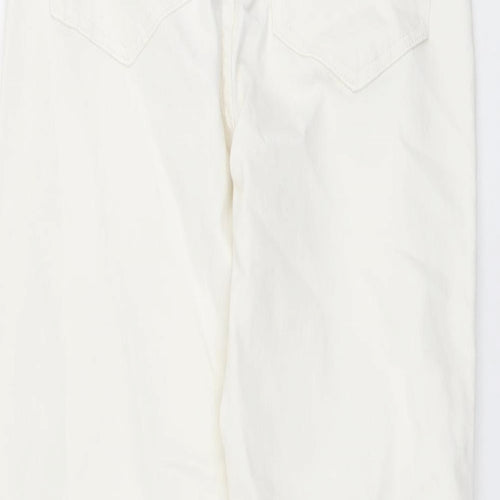 Stradivarius Womens Beige Cotton Straight Jeans Size 6 L25 in Regular Button