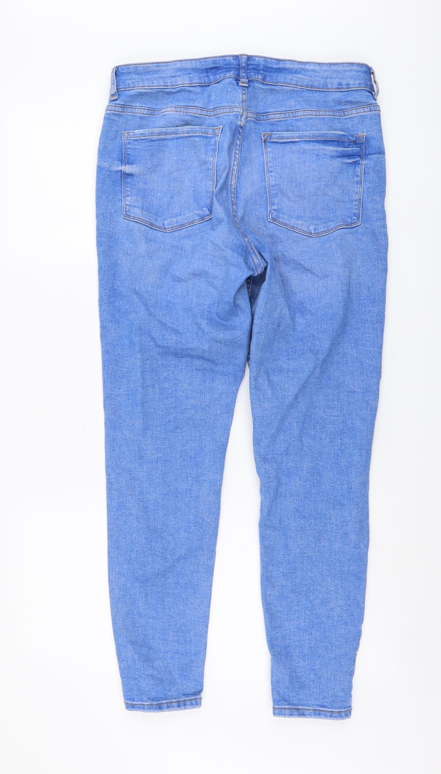 Denim & Co. Womens Blue Cotton Skinny Jeans Size 16 L27 in Regular Button