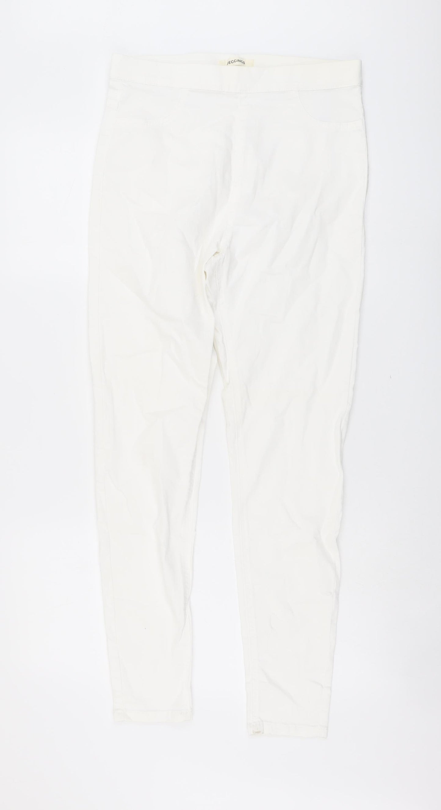 Marks and Spencer Womens Ivory Cotton Jegging Jeans Size 12 L29 in Regular