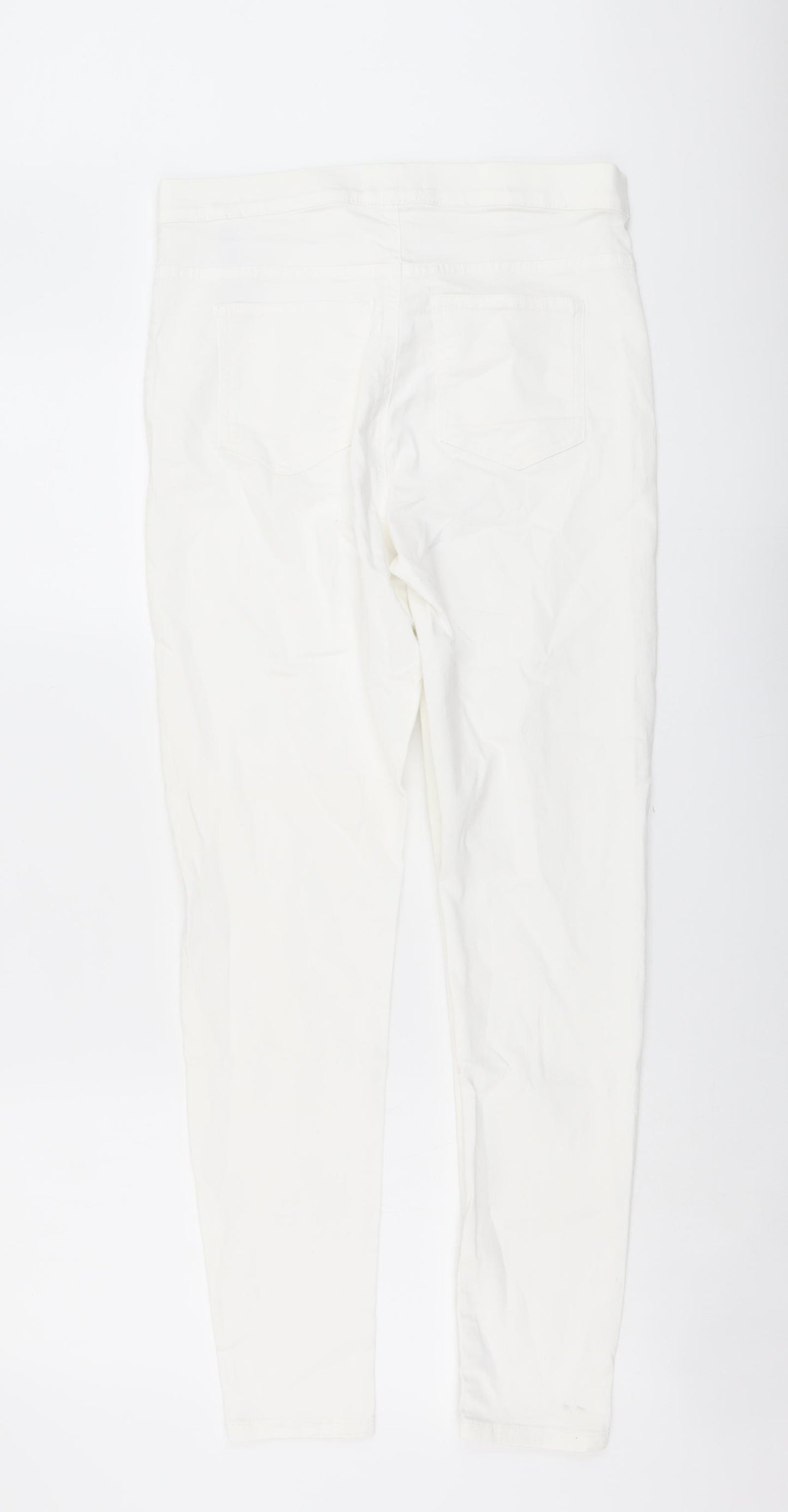 Marks and Spencer Womens Ivory Cotton Jegging Jeans Size 12 L29 in Regular