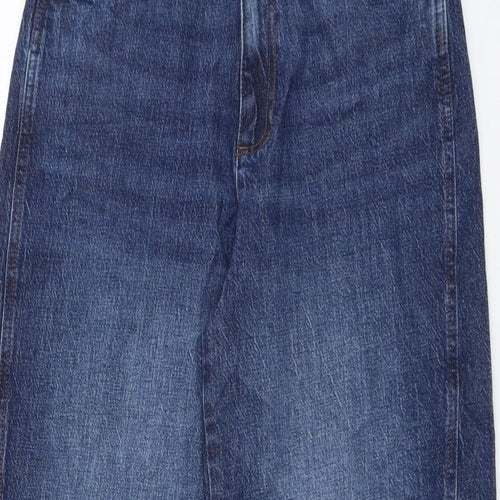 Preworn Womens Blue Cotton Straight Jeans Size 26 in L25 in Regular Button