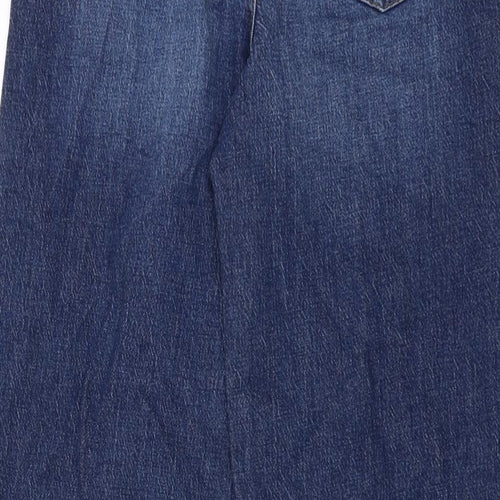 Preworn Womens Blue Cotton Straight Jeans Size 26 in L25 in Regular Button
