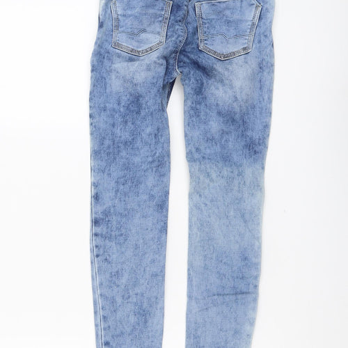 Hop Boys Blue Cotton Skinny Jeans Size 7-8 Years Regular Button