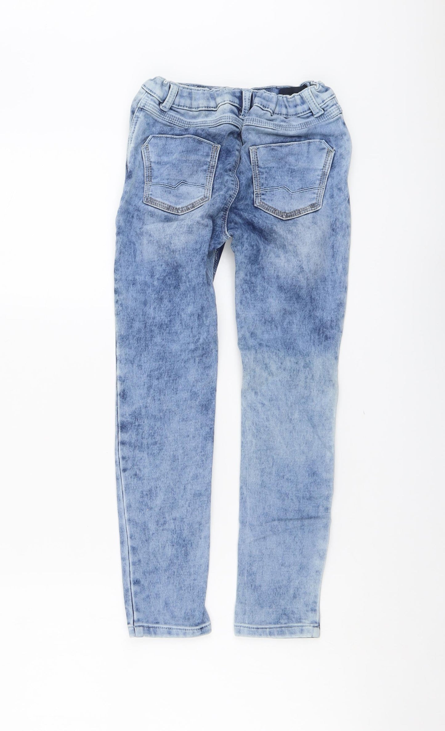 Hop Boys Blue Cotton Skinny Jeans Size 7-8 Years Regular Button
