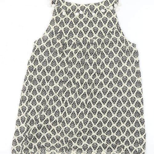 Clements Ribeiro Womens Black Geometric 100% Cotton Basic Tank Size 10 Scoop Neck