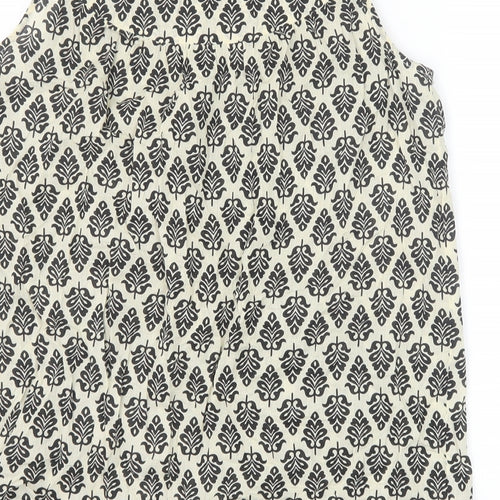 Clements Ribeiro Womens Black Geometric 100% Cotton Basic Tank Size 10 Scoop Neck