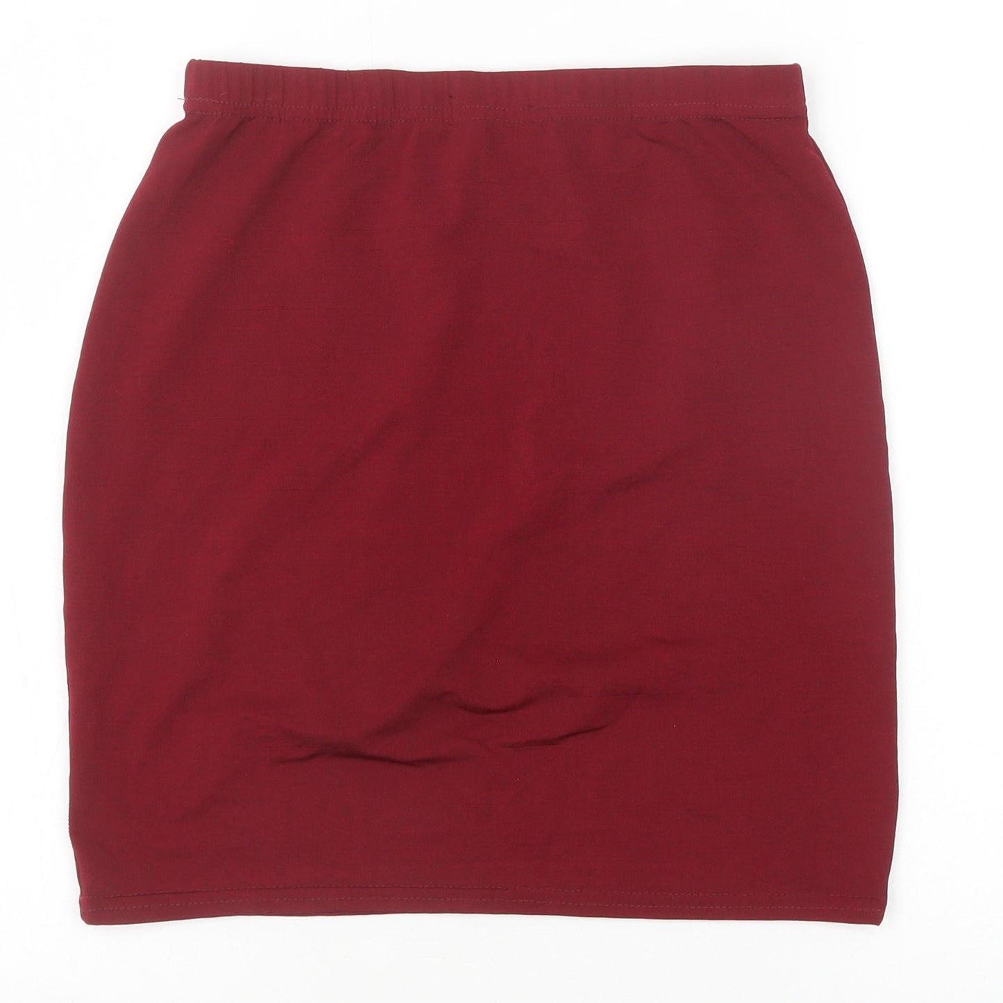 Boohoo Womens Red Polyester Straight & Pencil Skirt Size 10