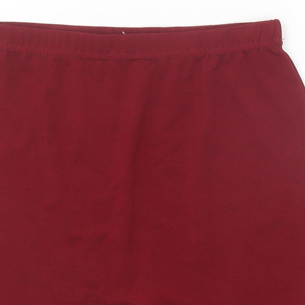 Boohoo Womens Red Polyester Straight & Pencil Skirt Size 10