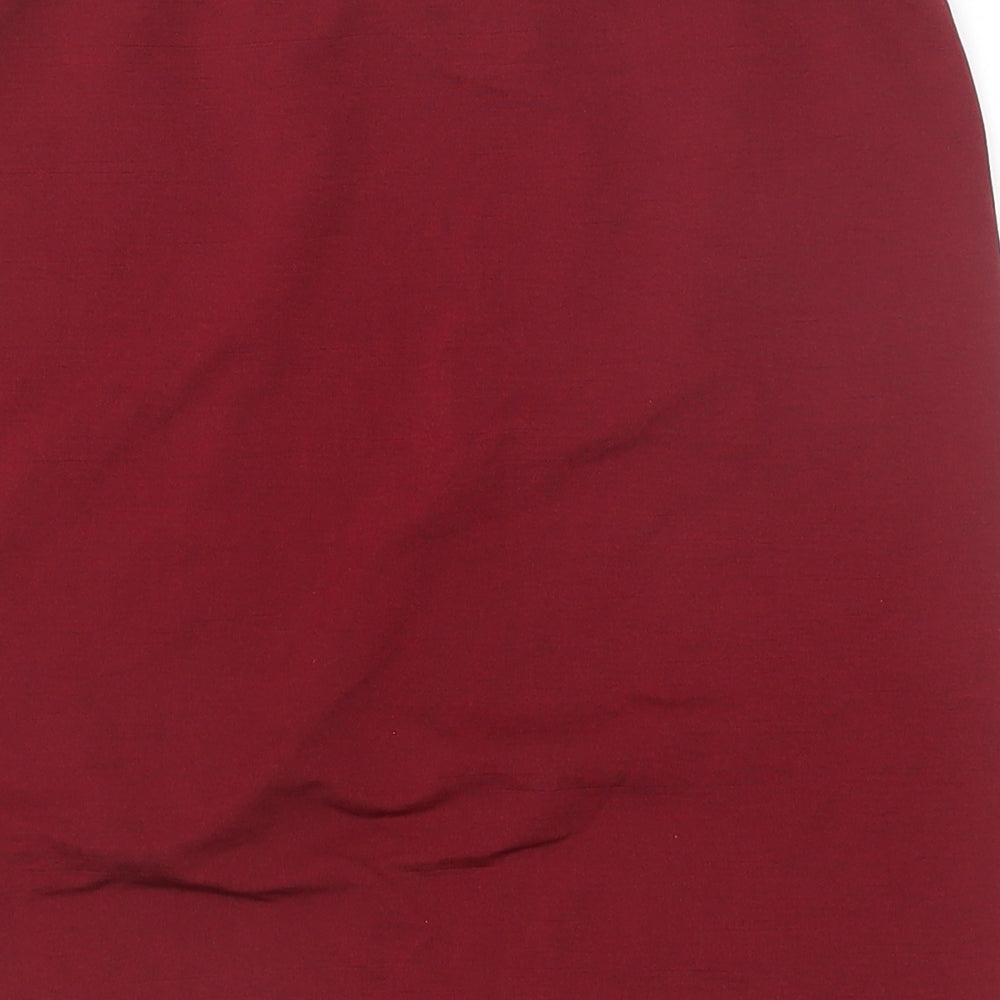 Boohoo Womens Red Polyester Straight & Pencil Skirt Size 10