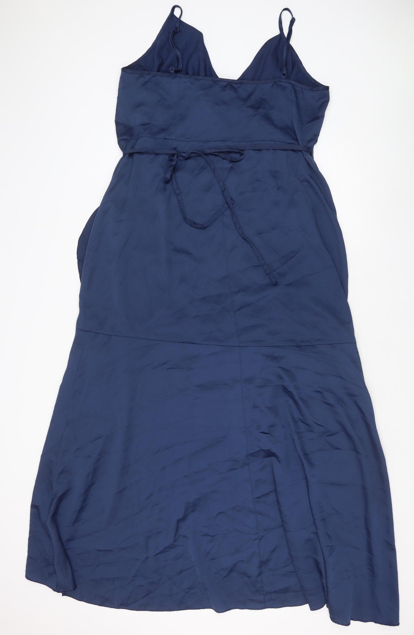 Little Mistress Womens Blue Polyester Slip Dress Size 20 V-Neck Tie