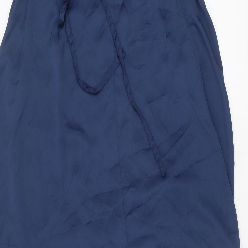 Little Mistress Womens Blue Polyester Slip Dress Size 20 V-Neck Tie