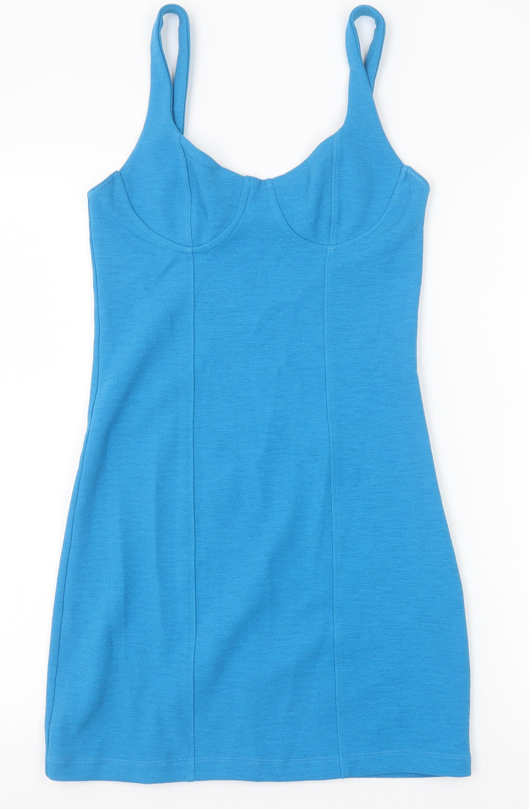 Zara Womens Blue Polyester Bodycon Size S Scoop Neck Pullover