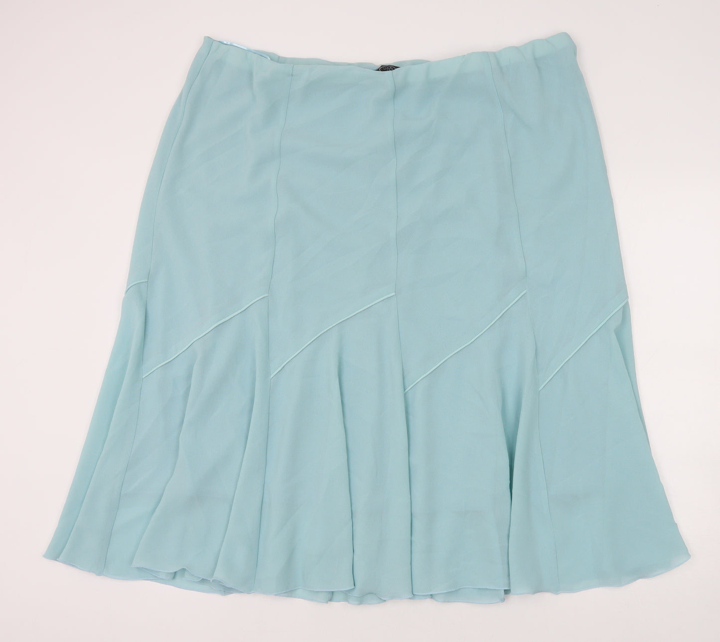 Bonmarche Womens Blue Polyester A-Line Skirt Size 24