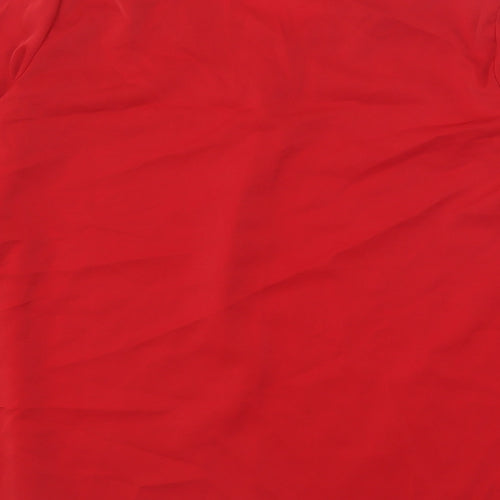 SheIn Womens Red Polyester Basic Blouse Size S V-Neck