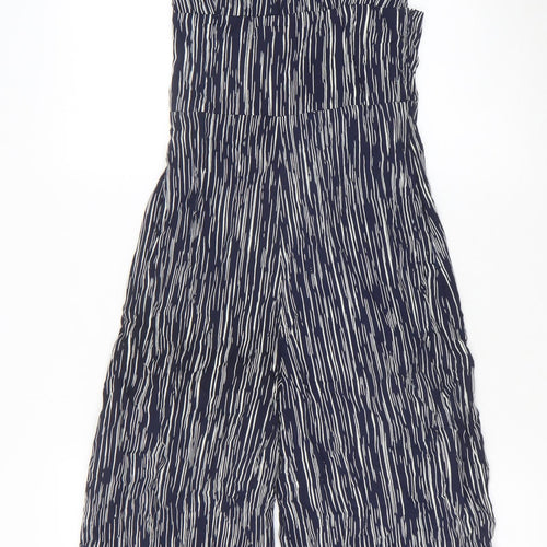 Club L Womens Blue Geometric Viscose Jumpsuit One-Piece Size 6 Zip