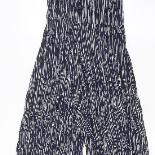 Club L Womens Blue Geometric Viscose Jumpsuit One-Piece Size 6 Zip