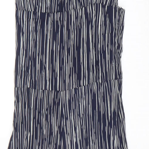 Club L Womens Blue Geometric Viscose Jumpsuit One-Piece Size 6 Zip