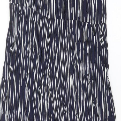 Club L Womens Blue Geometric Viscose Jumpsuit One-Piece Size 6 Zip