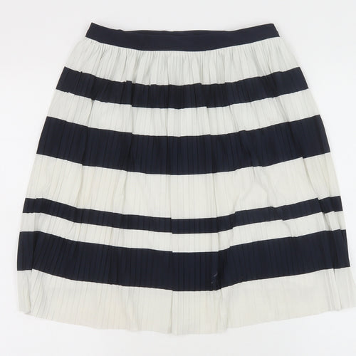 H&M Womens Blue Striped Polyester A-Line Skirt Size S