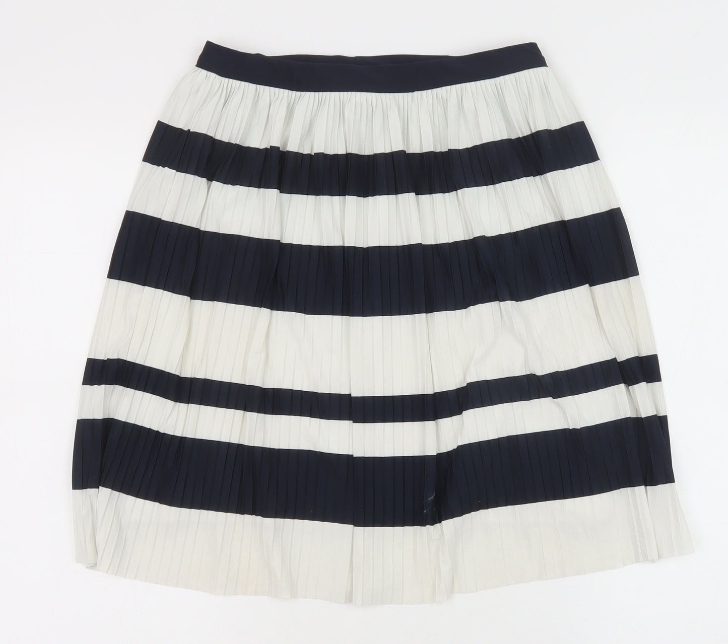 H&M Womens Blue Striped Polyester A-Line Skirt Size S