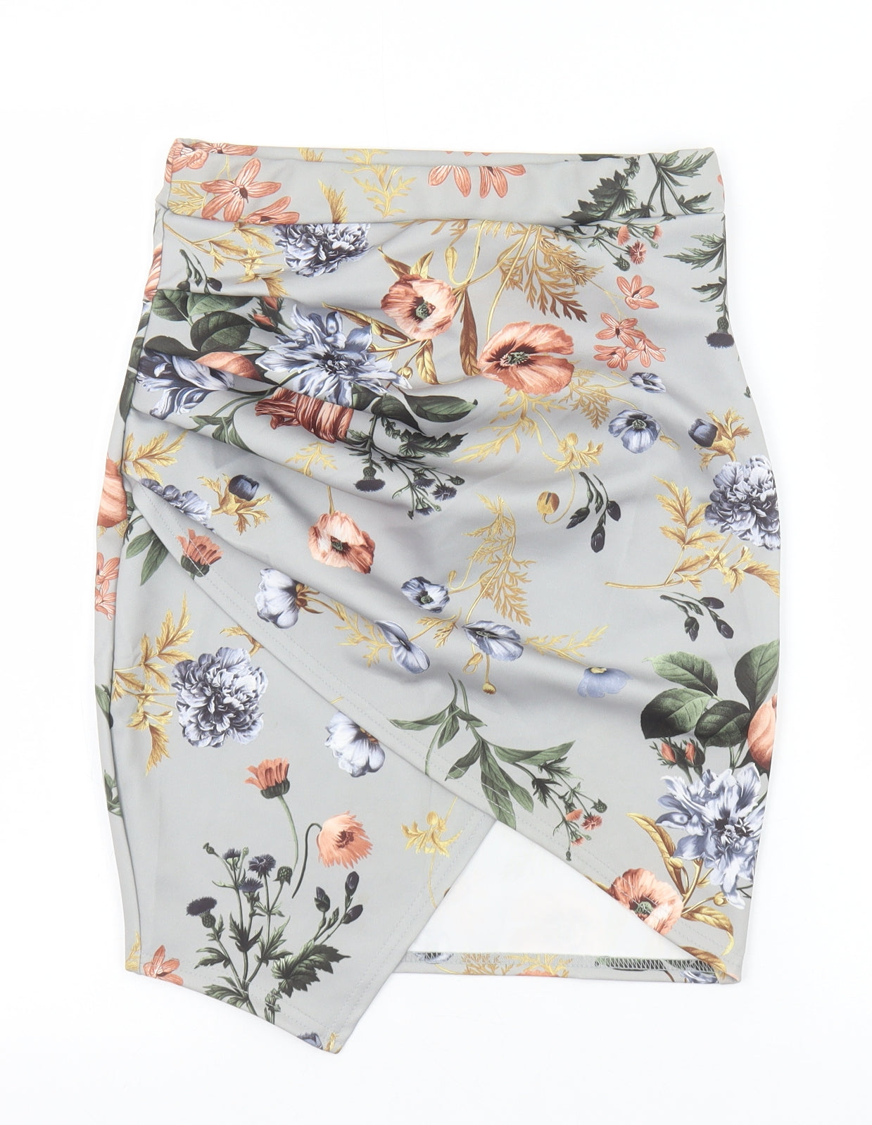 Boohoo Womens Grey Floral Polyester Mini Skirt Size 10
