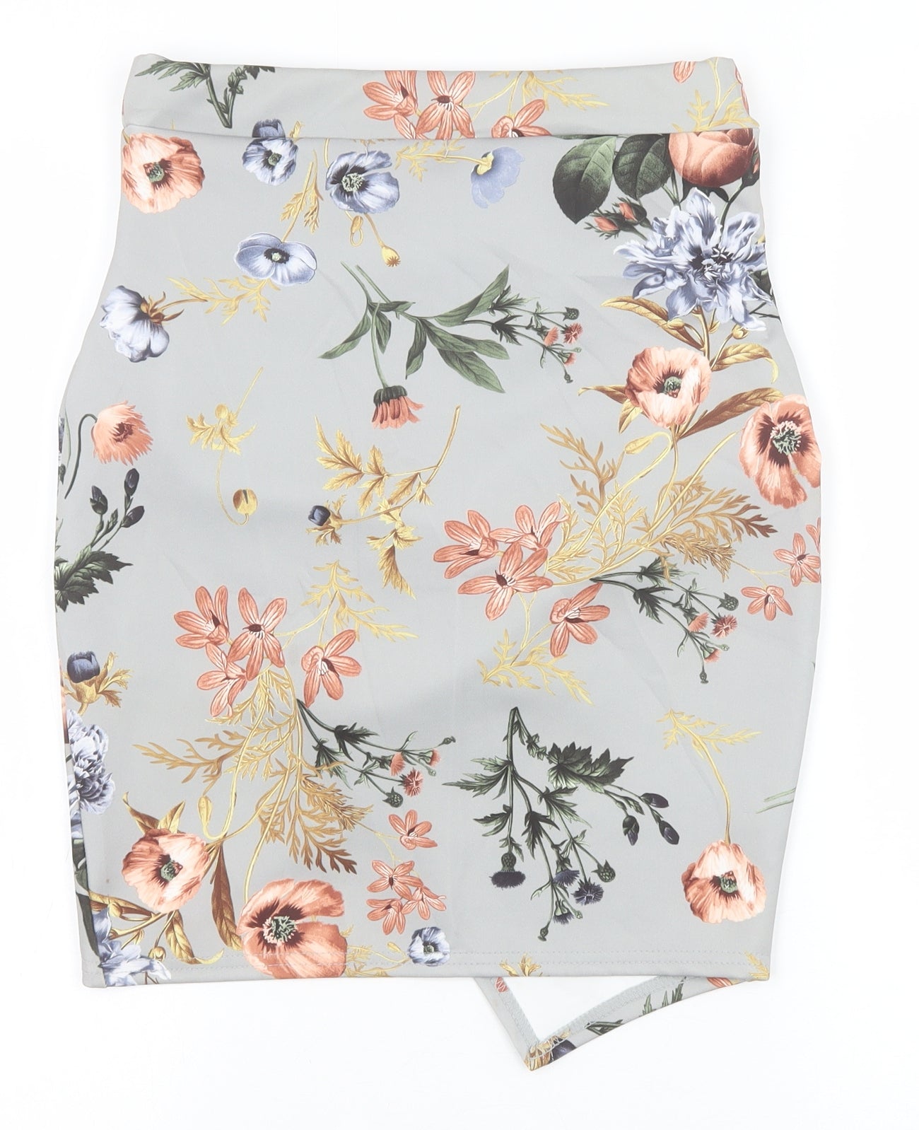 Boohoo Womens Grey Floral Polyester Mini Skirt Size 10