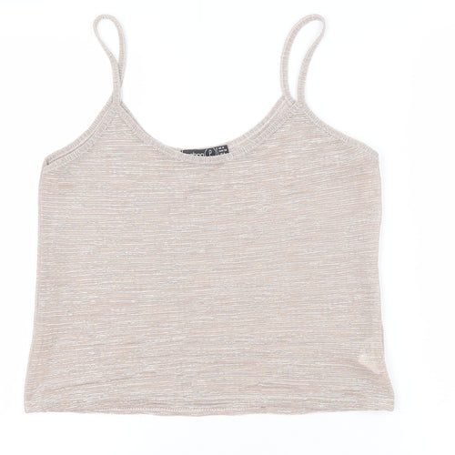 Boohoo Womens Pink Polyester Camisole Tank Size 8 Scoop Neck
