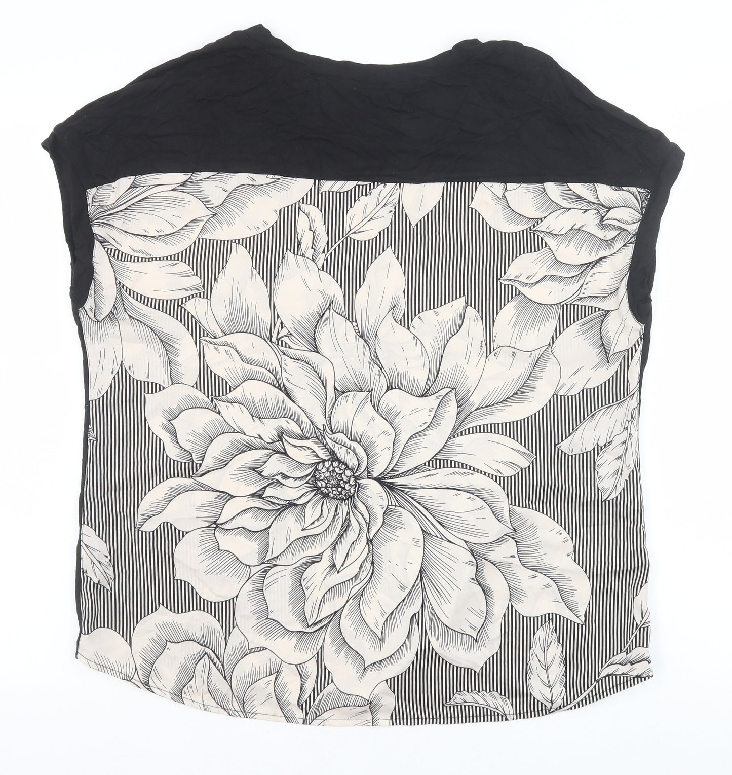 Soon Womens Black Polyester Basic Blouse Size 14 Round Neck