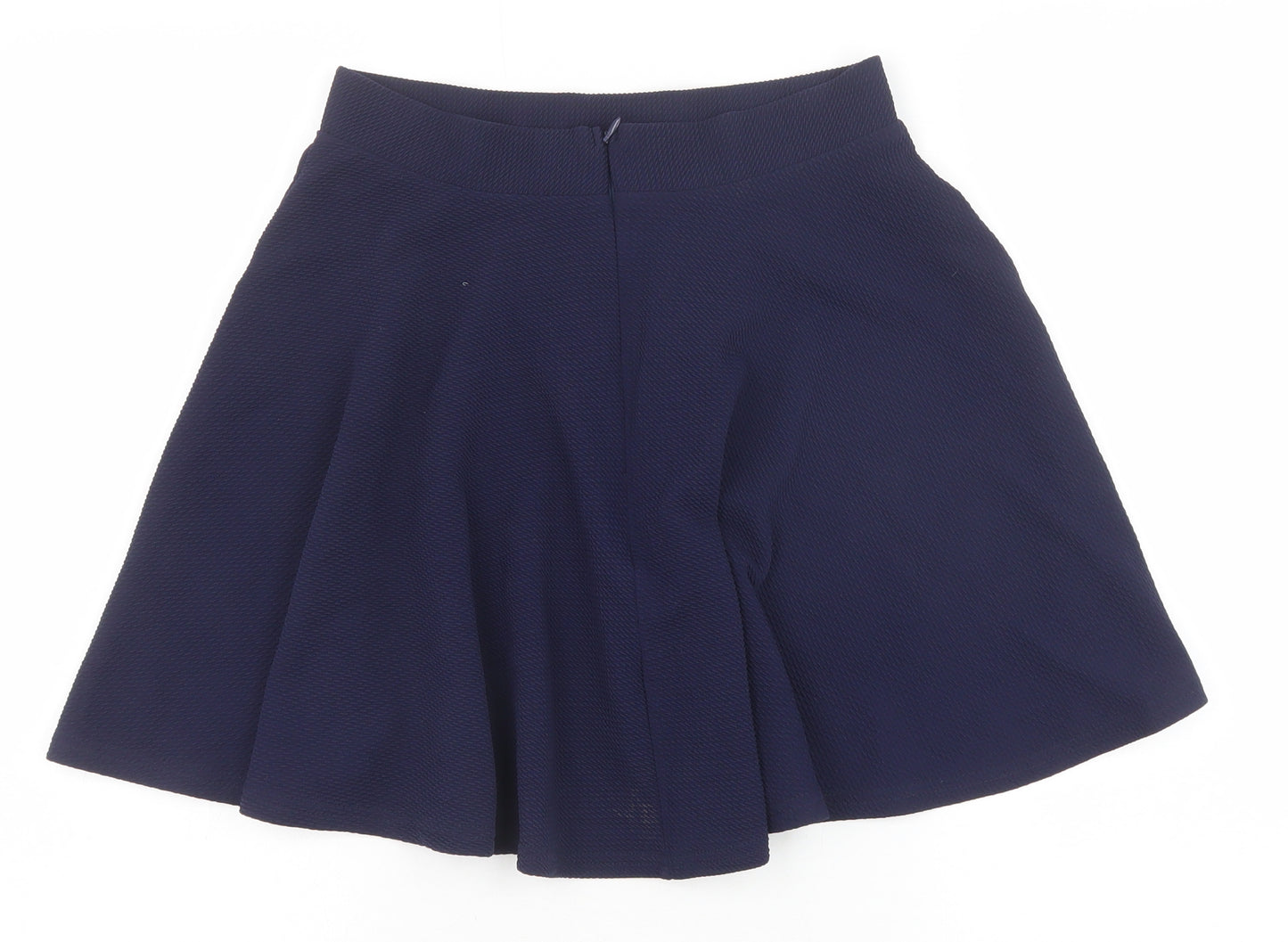 SheIn Womens Blue Polyester Skater Skirt Size M Zip