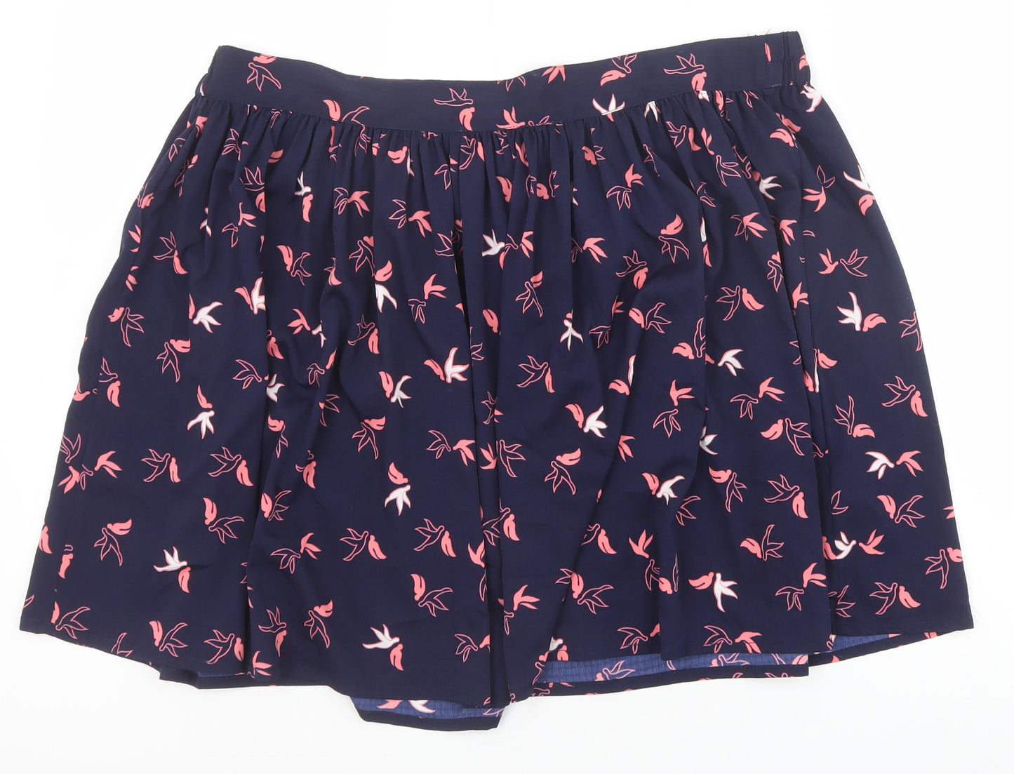 New Look Womens Blue Floral Polyester Skater Skirt Size 14
