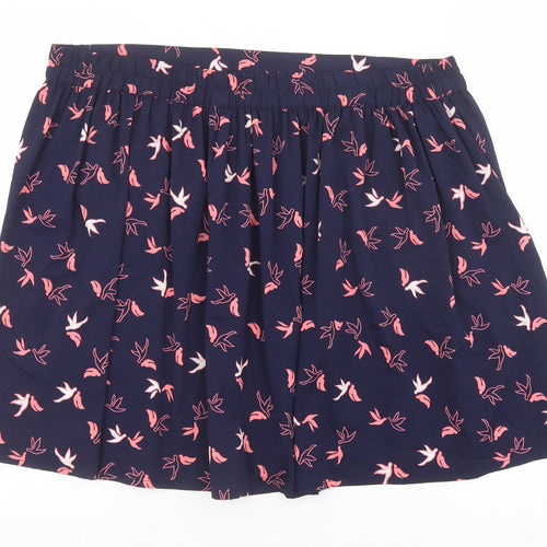 New Look Womens Blue Floral Polyester Skater Skirt Size 14