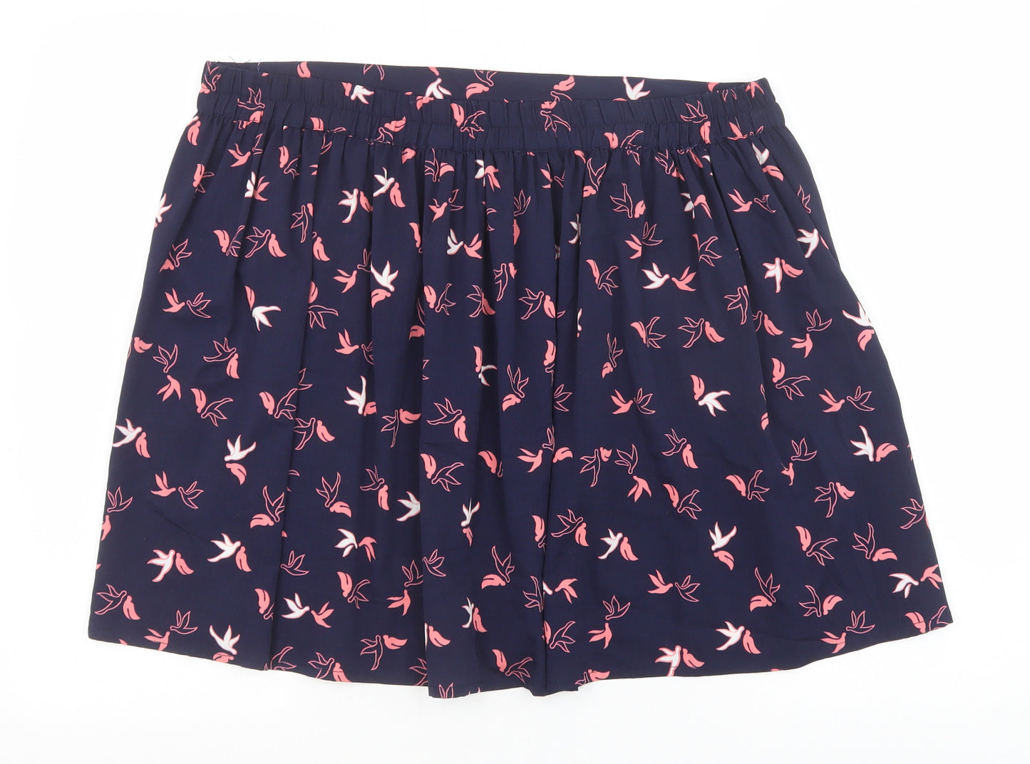 New Look Womens Blue Floral Polyester Skater Skirt Size 14