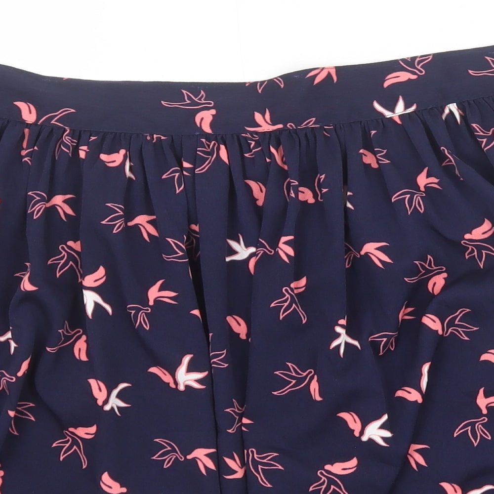 New Look Womens Blue Floral Polyester Skater Skirt Size 14