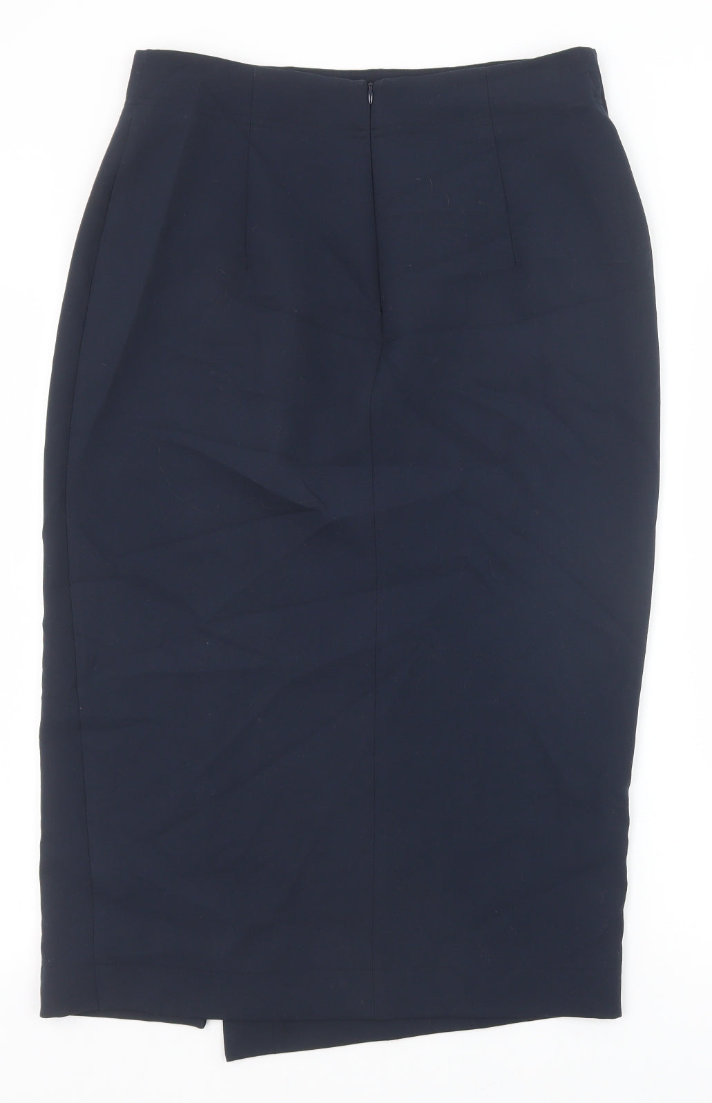 Marks and Spencer Womens Blue Polyester Straight & Pencil Skirt Size 12 Zip