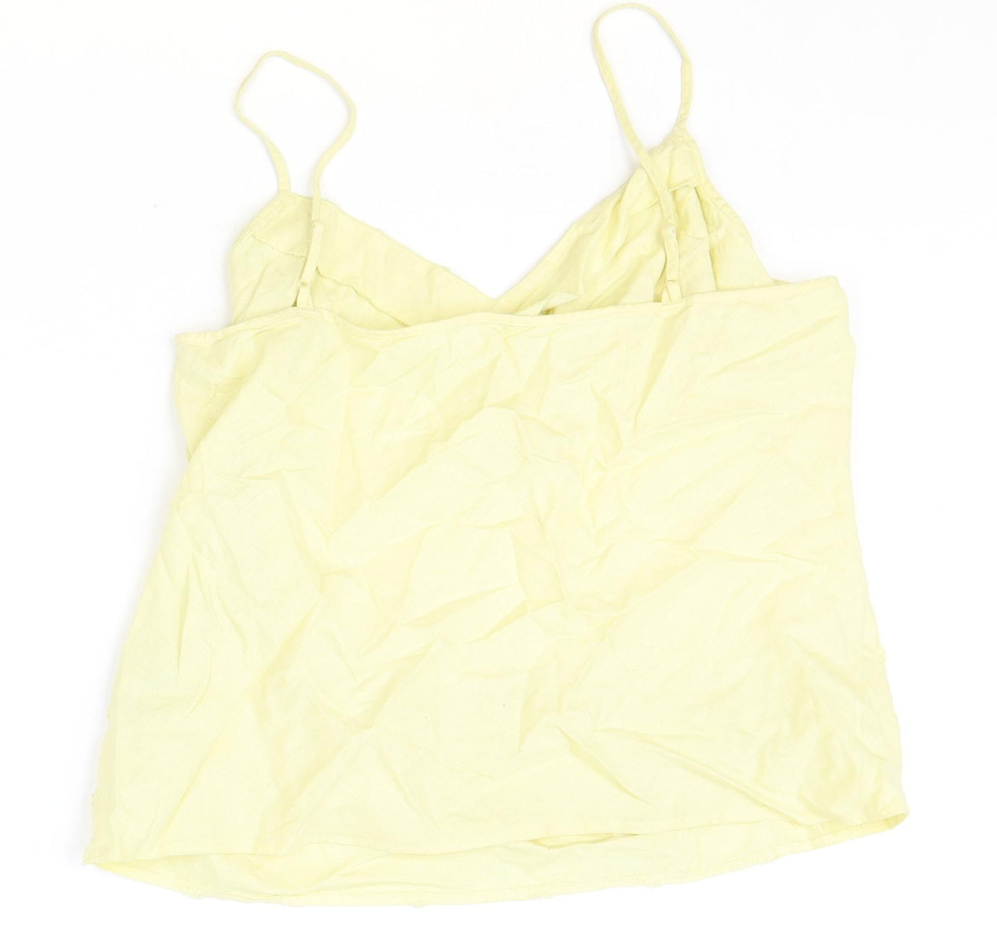 Marks and Spencer Womens Yellow Linen Camisole Tank Size 16 V-Neck