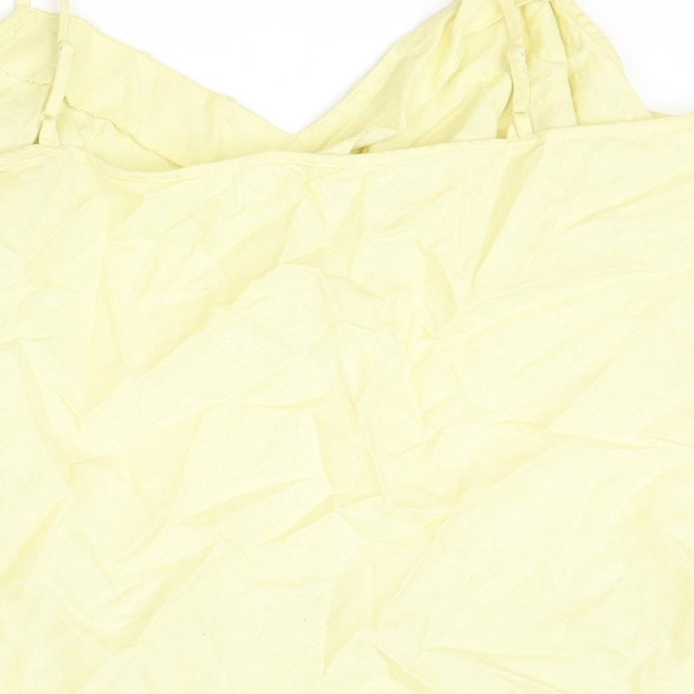 Marks and Spencer Womens Yellow Linen Camisole Tank Size 16 V-Neck
