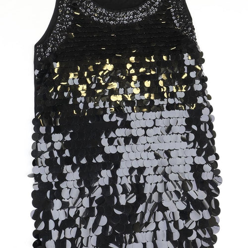 Internacionale Womens Black Polyester Shift Size 12 Scoop Neck Pullover