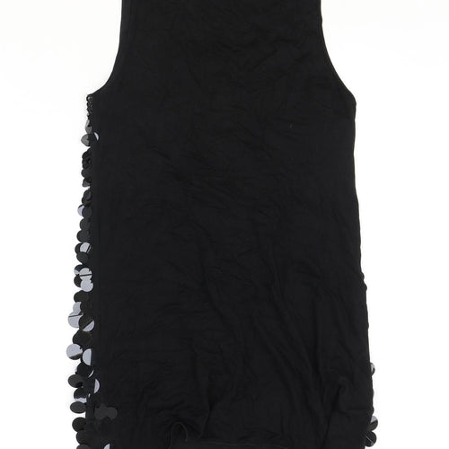 Internacionale Womens Black Polyester Shift Size 12 Scoop Neck Pullover