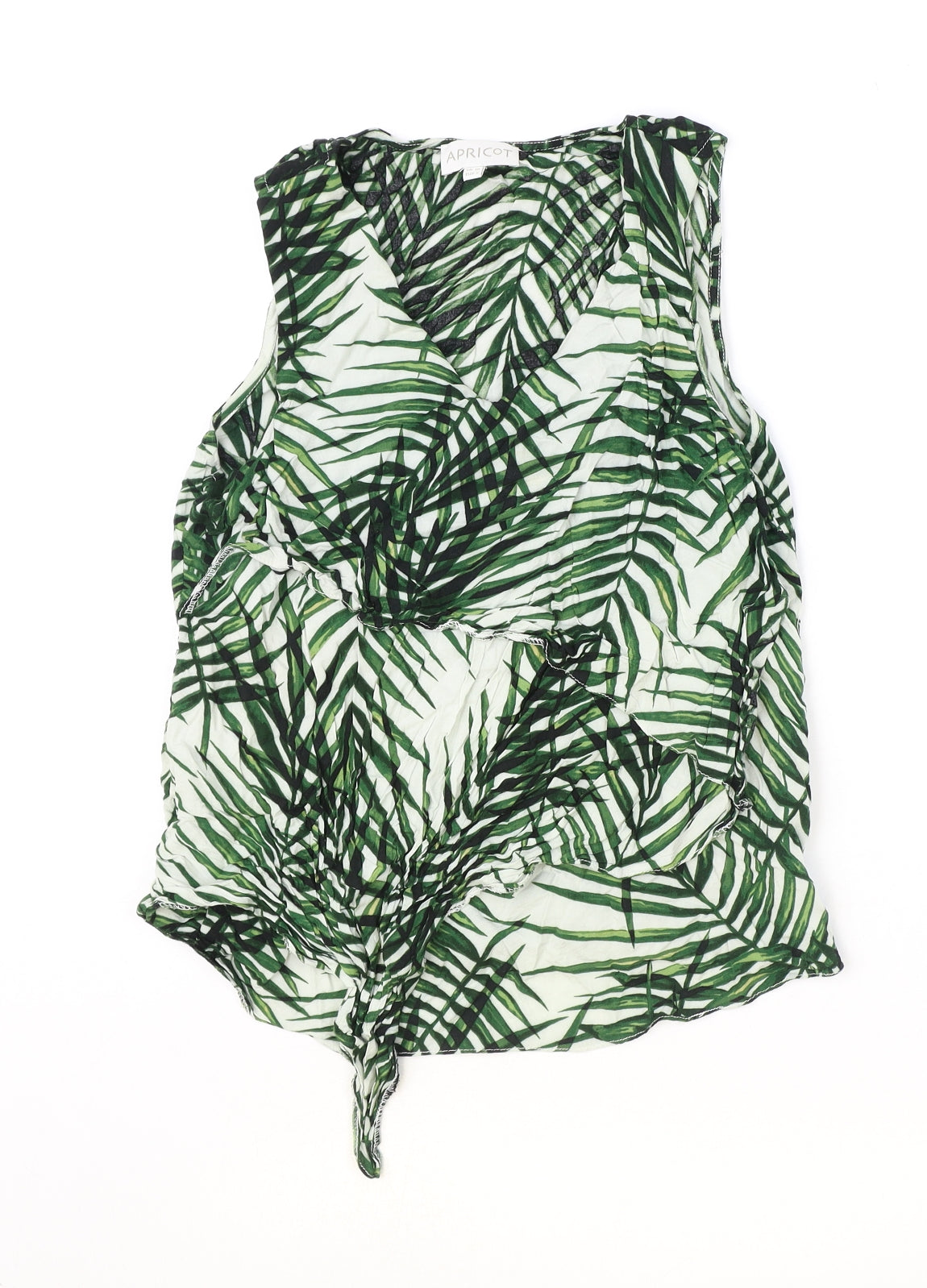 Apricot Womens Green Geometric Viscose Basic Tank Size 10 V-Neck