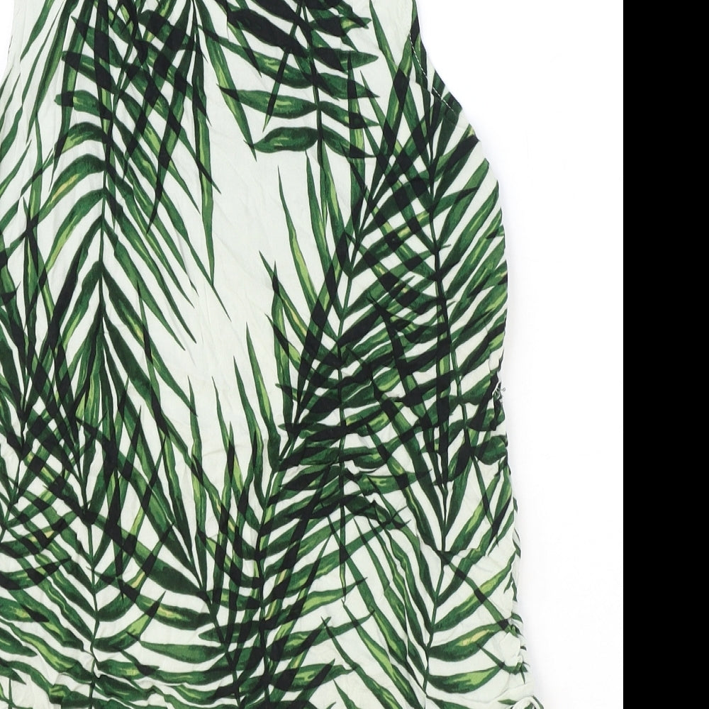 Apricot Womens Green Geometric Viscose Basic Tank Size 10 V-Neck