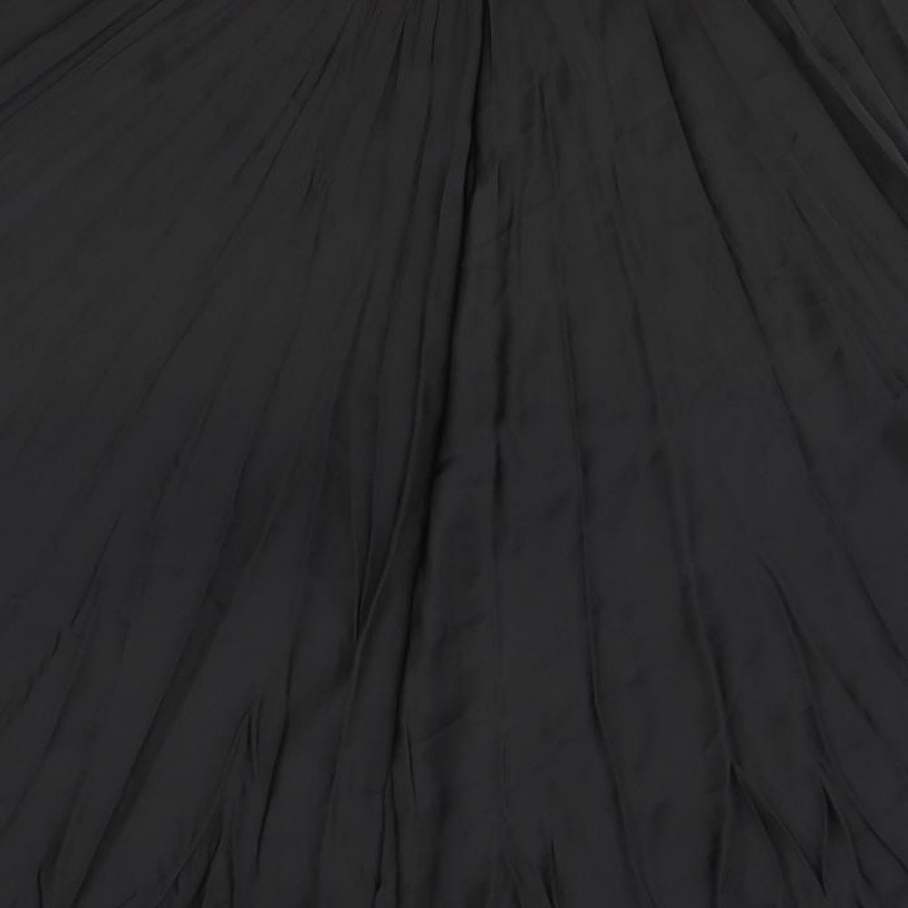 Marks and Spencer Womens Black Polyester Pleated Skirt Size 18