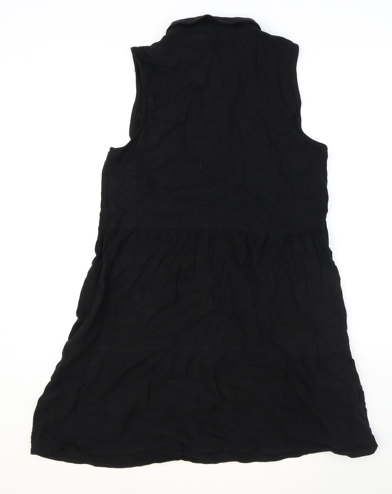 Stradivarius Womens Black Viscose Shirt Dress Size M Collared Button