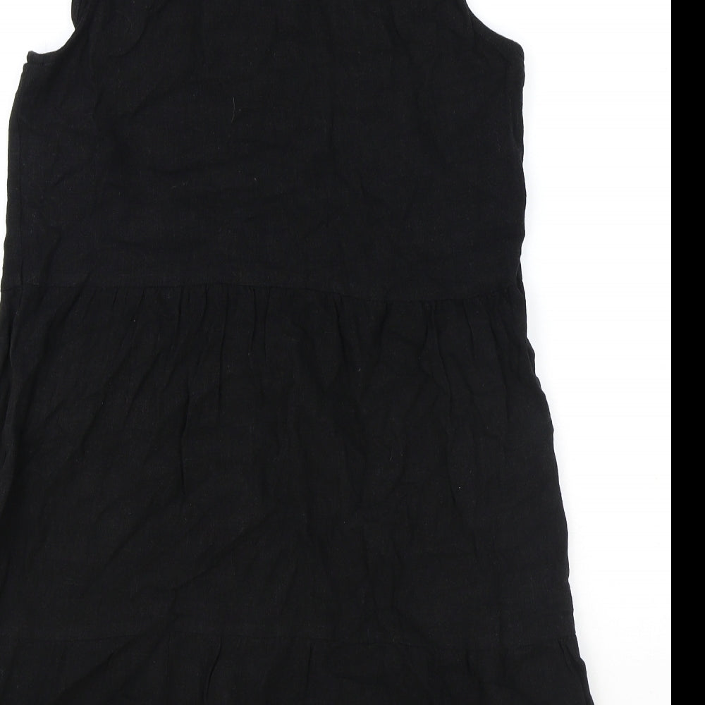 Stradivarius Womens Black Viscose Shirt Dress Size M Collared Button