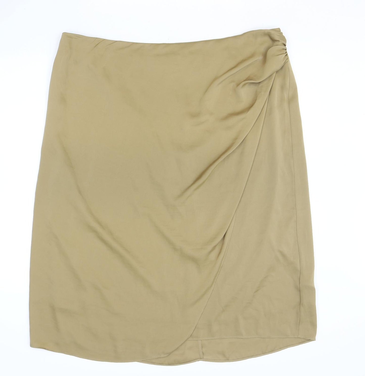 marks Womens Brown Polyester A-Line Skirt Size 22 Zip
