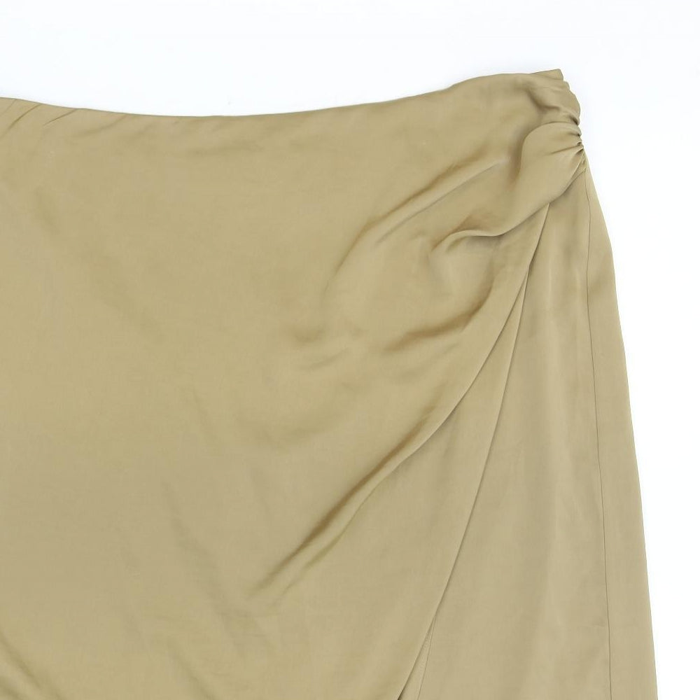 marks Womens Brown Polyester A-Line Skirt Size 22 Zip