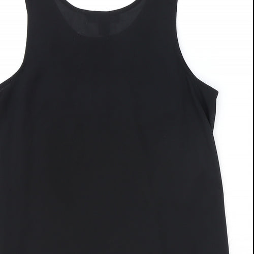 Atmosphere Womens Black Polyester Basic Tank Size 10 Scoop Neck