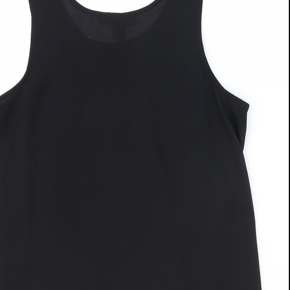 Atmosphere Womens Black Polyester Basic Tank Size 10 Scoop Neck