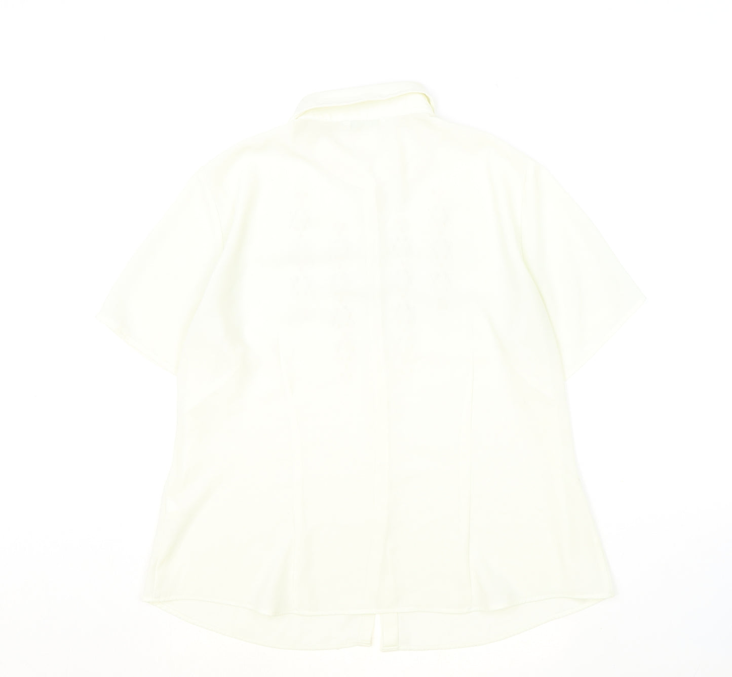 Marks and Spencer Womens Ivory Polyester Basic Button-Up Size 16 Collared