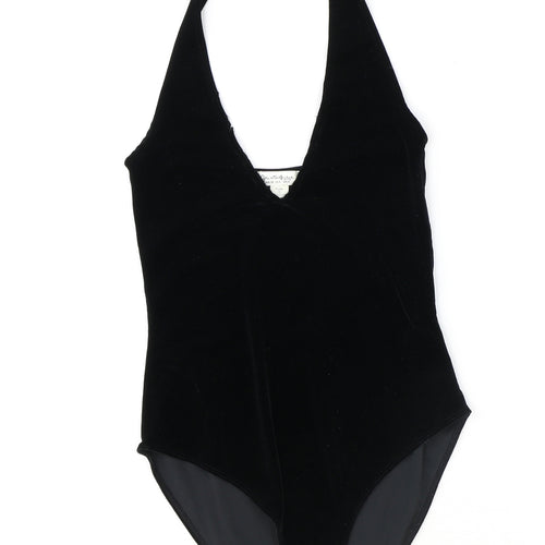 Marks and Spencer Womens Black Polyester Bodysuit One-Piece Size 10 Snap